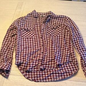 NWOT Forever 21 Plaid purple and gray Button-Up Shirt Women size small